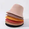 Berets Spring и Summer Pure Color Leisure Joker Knit Fisherman Hat Lady Basin Basin Sonshade Hatberets