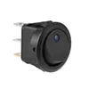 Switch 1Pc 12V DC Waterproof Round Rocker Dot Dash Car Van Boat LED Illuminated Light Toggle ON/OFF Black ButtonSwitch