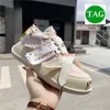 2022 Mens casual shoes smilerepublic SR Street Chunky Sole Platform Canvas Mule Sneaker white black split mule multi-color pink green cream luxury men women sneakers