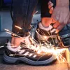 Männer Stahlkappe Sicherheitsschuhe Unzerstörbare Konstruktion Arbeitsschutz Männliche Schuhe Atmungsaktive Wanderindustrie Stiefel 220728