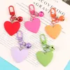 Mode godis färg hjärta kärlek nyckelring med klockor nyckelring för kvinnor flickor ryggsäck väska charms nyckelkedjor innehavare par gåvor