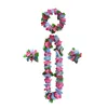 Hawaiian Artificial Flowers Garland Colares Leis Dança Guirlandas Favores Favores Celebrações Suprimentos