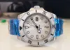 Relógios para homens assistem masculino automático Sapphire Crystal Bamford White Ceramic Bezel Dive Data 114060 Crown Wristwatches