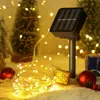 Stringhe 100/200/300 LED Solar Powered String Fairy Lights Filo di rame impermeabile Luce Outdoor Garden Wedding Party Lamps DecorationLED