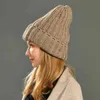 Chapeaux d'hiver pour femmes en cachemire tricoté chapeau chaud casquette ample crochet à la main crochet de ski chapeau femme doux Baggy Skullies chapeaux J220722