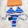 Fato de banho feminino de três pontos moda verão conjunto de biquíni de duas peças com letras sexy praia maiôs roupas de banho roupas de alta qualidade