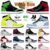 mens trainers jumpman 1 basketball shoes Bred Patent Green 1s sneakers Chicago sports Heritage womens Dark Marina Blue Visionaire University