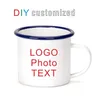 Special 350ML Customized Enamel Mug with Po Text Subl Print 220706