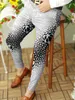 Akıllı Moda Erkek Polka Dot Desen İnce Orta Bel Jogger Sıradan Pantolon Takım Pantolon 220707