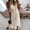 Vestidos casuais encobrimento casamento boêmio para mulheres vestido de renda branca praia praia longa noite apertada 2022 sexi rústico dr0022casual