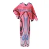 Casual Dresses Miyake Pleated Large Size Dress Women 2022 Spring and Summer Fashion Printing Meat-Covering Bat Sleeve Long Women's Dress