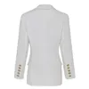 EST Runway Designer Blazer Metalowe Przyciski Szal Collar Wool Mieszanki Tweel Płaszcz Kobiety