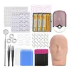 False Eyelash Extension Kit Set for Beginner Eye Pad Lash Accessories with Eyelash Fan Dryer