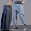 Übergroße 42 44 46 48 Herren Blau Grau Breite Bein Jeans 2021 Frühjahr Neue Mode Baggy Knöchel-Länge Hosen männer Hip Hop Denim Jeans G0104