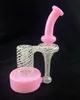 Biao Glass Hookahs RBR2.0 Style Återvinning med solid rosa och vit rand 14mm Joint