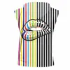 Mens Cool Drop Hooded Tank Top 3D Printed Creative Lips Stripes Stitching Cool Clothing Man Spandex 220623