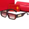 Luxus-Designer-Auto-Herren-Sonnenbrille, modische Damen-Sonnenbrille, rechteckiger Spiegel, klassischer großer Rahmen, Retro-Sonnenbrille, Reise-UV400-Brille, rote Box