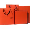 Cadeau cadeau toute la mode grande boîte orange sac fête activité mariage fleur écharpe sac à main bijoux emballage décoration5286580