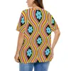 Koszulka damska Plus w rozmiarze Retro Hippie T koszule Bohemian Flower Power Street Fashion krótkie rękawie Tees 5xl 6xl Beach Topswomen's