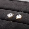 Unique Bling Stud Earrings For Women With Iced Out Prong Cubic Zirconia Earring Studs Cute Romantic Fashion CZ Zircon Diamond Jewelry Gifts For Ladies