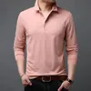 Men's Polos Cotton 100 Shirts Men Slim Fit Long Sleeve Homme High Quality Camisas Solid Summer Stand Collar Male CasualMen's Men'sMen's