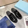 NUEVOS zapatos de diseñador para mujer Mocasín de cuero con brillo de chocolate Zapatillas negras Mocasines de cuero cepillado Zapatillas de plataforma Monolith Plus Zapato casual Cloudbust