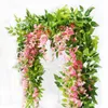 Fiori decorativi ghirlande da 200 cm Ivy artificiale Ivy Wisteria finta Ghirlanda di vite per camera da giardino Decorazione per l'arco del matrimonio Floral 6040751