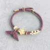 Fashion Whale Tail Armband Womens Multilayer Charm Rope Chain Armband Female Women Woven Style