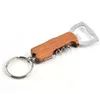 Openers Wooden Handle Bottle Opener Keychain Knife Pulltap Double Hinged Corkscrew Stainless Steel Key Ring Opening Tools Bar ZC1231