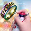 Srebrne pierścienie luksusowy projektant kocha pierścień wirujący łańcuch kubańska otwartą czapkę piwną palcem ze stali nierdzewnej mody mężczyźni kobiety biżuteria