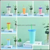 Kupalar içecek mutfak yemek bar ev bahçesi 700ml renk değiştirme fincan yeniden kullanılabilir plastik çevre dostu su bardağı kapak st dhjez