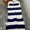 Ropa de mujer Vestidos casuales para mujer Vestido de punto clásico Patrón de letras de moda Verano Manga corta Ropa para mujer Vestidos casuales para mujer