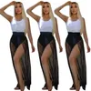 New Wholesale Sexy Women Dress Sets Summer one-piece swimsuits+mesh skirt two piece set Casual beach swimwear+see through dresses Matching suits 7500V