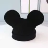 Berets Women's Cute Solid Knitted Hats With Cartoon Mouse Ears For Teenager Beanie Cap Unisex Youngster Boy Girl Warm Winter Kitte HatBe