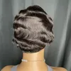 Brasiliansk kort pixie klippt peruk mänskliga hår peruker riktigt söta fingervågor frisyrer för svarta kvinnor full maskin tillverkade peruker