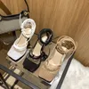 Sandales de styliste pour femmes, chaussures de luxe, extensibles, maille ouverte, bout carré, talon fin, EU35-40, avec boîte