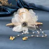 2022 Hair Clips & Barrettes 11.5cm Double Rose Pearl Tassel Clip Women Summer Fashion Hair Claw Crab Hairpins For Girls Accessories Gifts