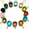 Pendanthalsband klassiska 11,6 mm lila kristallhalsband för kvinnor godis 13Colors Fashion Jewelry Square