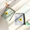 Square Cute Yellow Floral Portable Zipper Coin Purse Small Fresh Girls Student Small Bag Sanitary Napkin Storage Bags