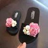 Meninas Floras de flores de verão Crianças Floral Sapatos de princesa fofos adolescentes meninas adolescentes slides de pai-filho 2022 garotas sandálias Beach Shoe G220523