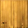 3x1 / 3x2 / 3x3m Fée Rideau Lumineux Avec Crochets Feston LED Guirlandes Décoration De Noël USB Lumières Guirlandes Décor À La Maison 220408