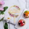 Fournitures de fête Autre fête Selamat Bertunang Acrylique Gâteau Topper Joyeux Fiançailles Décoration Fleur SérieAutre