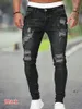 Männer Jeans Regular Fit Loch Jean Hosen Frühling Herbst Streetwear Herren Casual Denim Zerrissene Dünne Hosen Slim Biker Outwear Hosen 220629