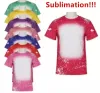 Party Favor Sublimation gebleichte Hemden Wärmeübertragung Blanko-Bleichhemd T-Shirts aus gebleichtem Polyester US-Männer Frauen