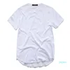 2022 Moda de camiseta masculina Moda de rua estendida Roupa de rua masculino Hem curvado Linha longa Tees Hip Hop Urban em branco Basiche camisetas