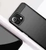 Borstat kolfiber stötsäkra fall för Xiaomi 11 Lite Ultra Soft Silicone Back Cover för MI 10T PRO 10S Not 10 Lite