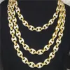 Fashion Tennis Graduated Bling Rhinestone Golden Finish Miami Cuban Link Chain Necklace Men's Hip Hop Necklace Jewelry