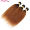 100% jungfräuliches menschliches Haar versauter gerade Haarbündel für Frauen 3/4 PCs T1B/30 Naturfarben Zwei Töne Remy Afro Ombre Yaki Webe Dick End Full Head Factory Outlet