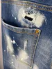 2022 DS Men Jeans vår sommarlånga smala byxor av hög kvalitet mode shorts motorcykel rippade jeans f39240f