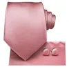 Kowądy Rose Gold Solid Silk Wedding Krawat dla mężczyzn Condyk Cufflink Flower Clip Dift Męs